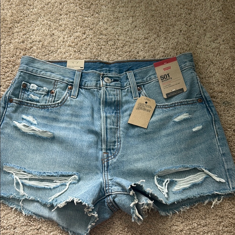 Levi's Women's Distressed Denim Shorts 501
